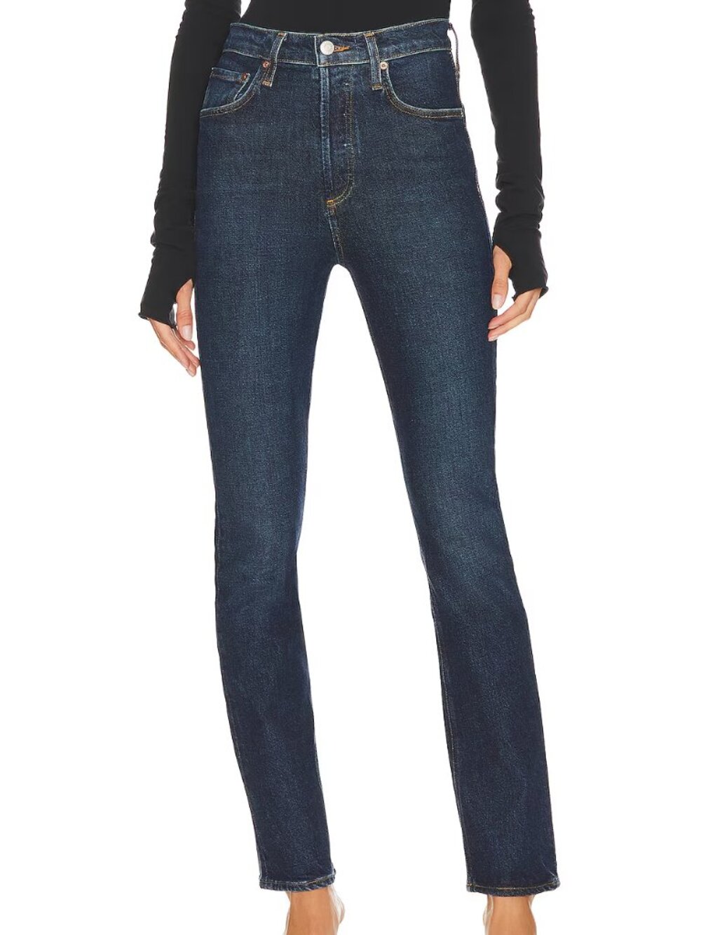 AGOLDE Freya Ultra High Rise Slim Jeans- Divided Dark Wash- size 26